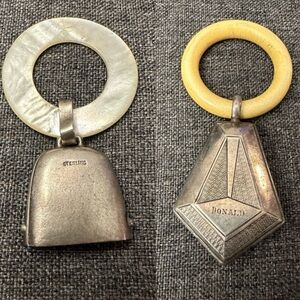 Antique Vintage Victorian Baby Rattles- 2pc